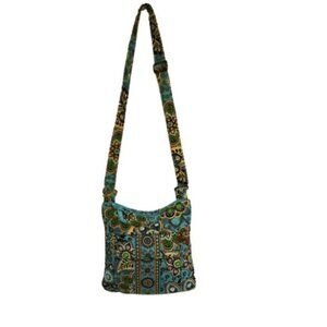 VERA BRADLEY COTTON FLORAL HIPSTER CROSSBODY HANDBAG